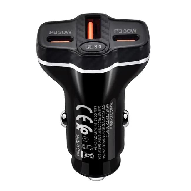 ALLY PD62 2xType-C + USB 78W Araç Çakmaklık Hızlı Şarj Aleti Araç Şarjı-(5775)