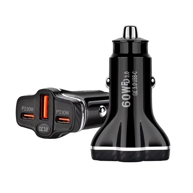 ALLY PD62 2xType-C + USB 78W Araç Çakmaklık Hızlı Şarj Aleti Araç Şarjı-(5775)