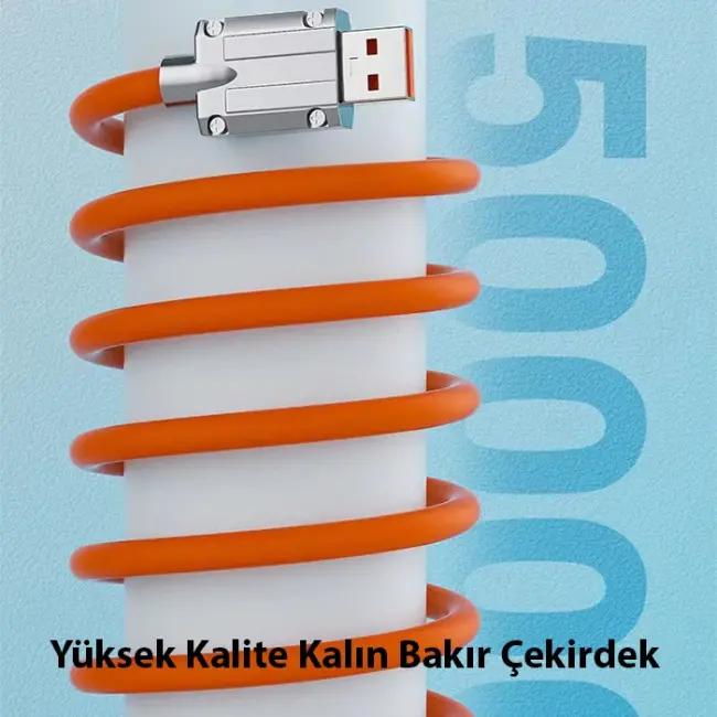 ALLY 180° Dönebilen USB To iPhone Lightning 6A Hızlı Şarj Kablosu 1 Metre-(5775)