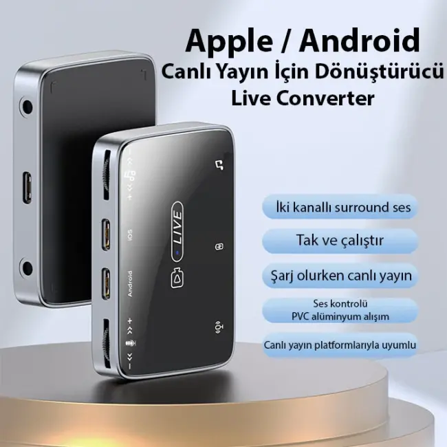 ALLY MH-319 Type-c 2 İN 1 Canlı Yayın İçin Dönüştürücü Live Converter-(5775)