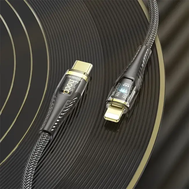 HOCO U121 Gold standard Transparent Discovery Edition 60W Type-C to iPhone Lightning Hızlı Şarj ve D-(5775)