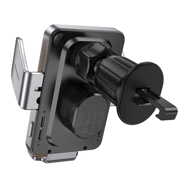 HOCO HW7 Transparent Discovery Edition Kablosuz Şarjlı Araç İçi Havalandırma Telefon Tutucu-(5775)