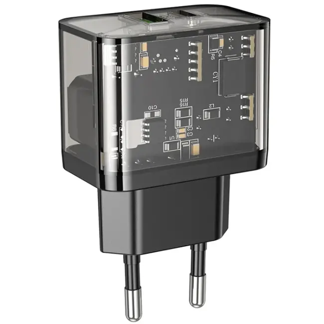 HOCO N34 PD20W+QC3.0 USB+Type-C Giriş Hızlı Şarj Adaptörü Başlığı-(5775)