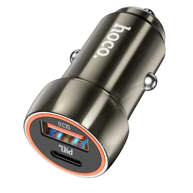 HOCO Z46A PD20W+QC3.0 USB+Type-C Giriş Araç içi Çakmaklık Hızlı Şarj Aleti-(5775)