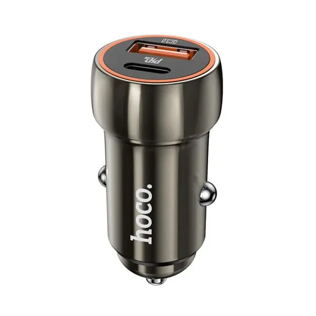 HOCO Z46A PD20W+QC3.0 USB+Type-C Giriş Araç içi Çakmaklık Hızlı Şarj Aleti-(5775)