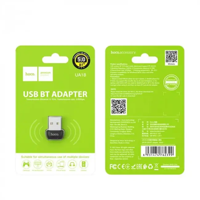 HOCO UA18 3.0Mbps USB Bluetooth 5.0 Adaptör-(5775)