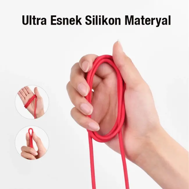 HOCO X21 USB to Type-C 3A Silikon Hızlı Şarj ve Data Kablosu-(5775)