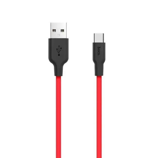 HOCO X21 USB to Type-C 3A Silikon Hızlı Şarj ve Data Kablosu-(5775)