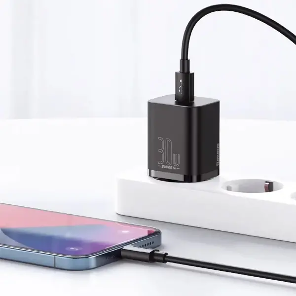 Baseus Super Si 1C 30W PD Type-C Hızlı Şarj Adaptörü - İPhone 15-14-13-12-11 Hızlı Şarj-(5775)
