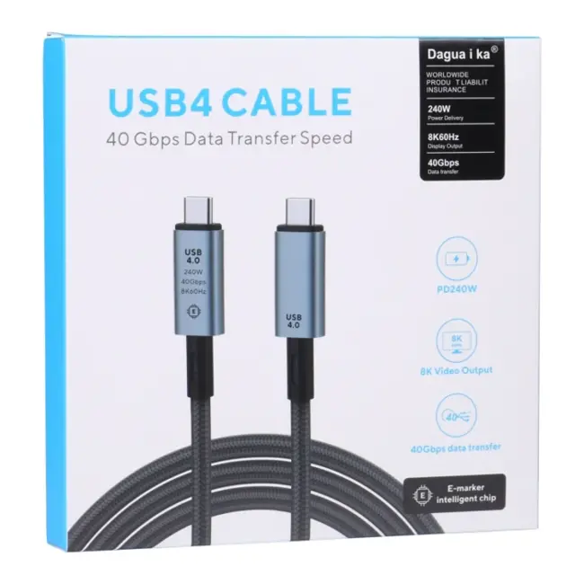 Ally USB 4.0 240W Type-C to Type-C 8K Görüntü-Data ve Ultra Hızlı Şarj Kablosu 1 Metre-(5775)