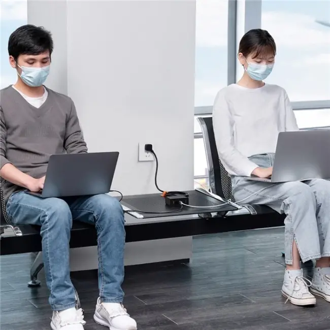 BASEUS PowerCombo Mini Power Strip 1AC 10 m Güç Kablosu /EU + UK Fiş Adaptörleri Dahil-(5775)