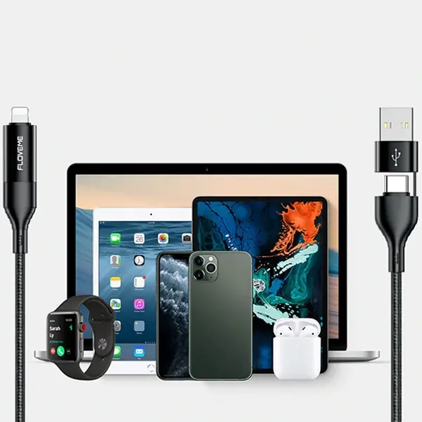 Floveme 4in1 USB To Type C -Type to Type Kablosu+iPhone Başlık USB 1M-(5775)