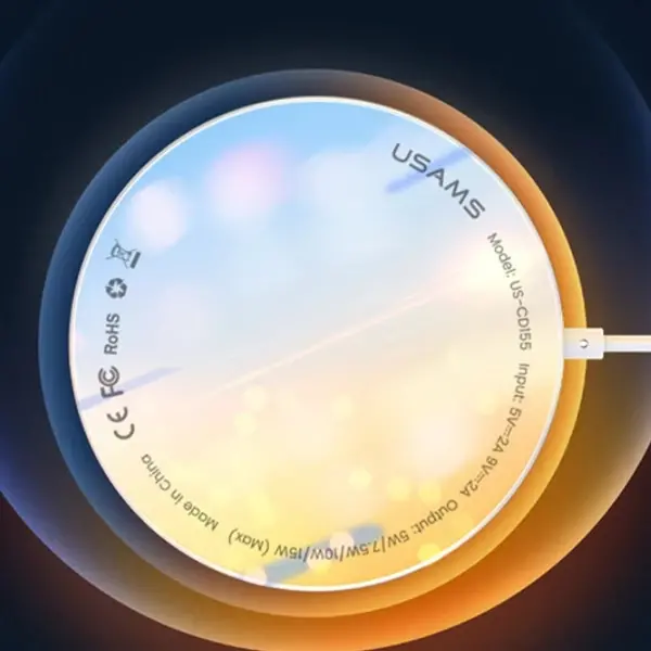 USAMS Magsafe 15W iPhone 15-14 -13-12 İçin Ultra İnce Mıknatslı Kablosuz Wireless Şarj  US-CD155-(5775)