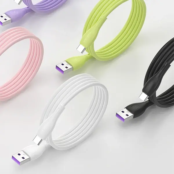 KUULAA Liquid Silicone USB Type C QC3.0 Hızlı Şarj Kablosu 1metre-(5775)