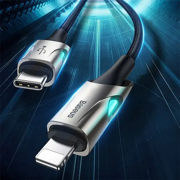 Baseus Fish eye  Type-C PD18W Hızlı Şarj Kablo İPhone 12 11-11 Pro-XR 8-7 Usb Şarj Kablosu-(5775)