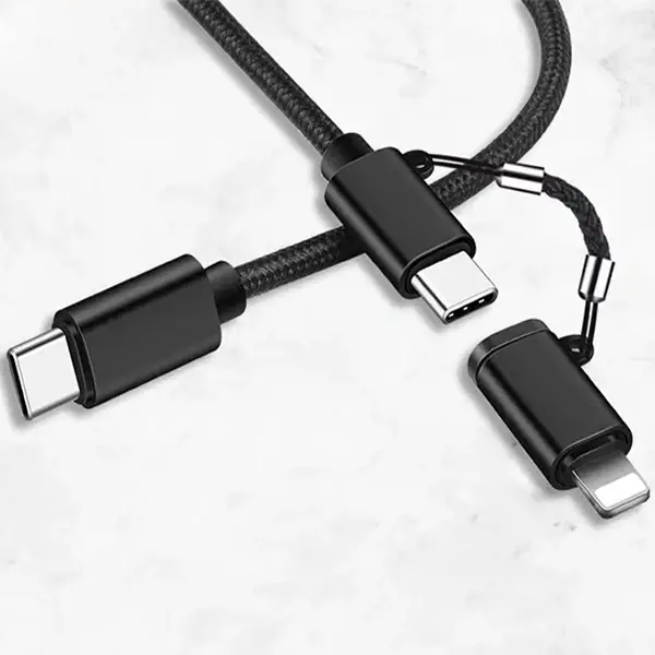 ALLY  2in1 USB Type C 60W Hızlı Şarj PD Kablosu+iPhone Başlık USB Kablo-(5775)