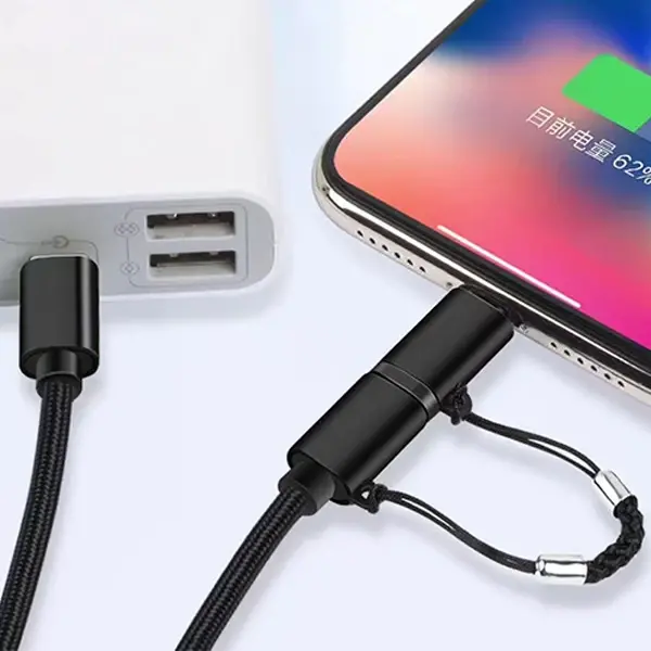 ALLY  2in1 USB Type C 60W Hızlı Şarj PD Kablosu+iPhone Başlık USB Kablo-(5775)