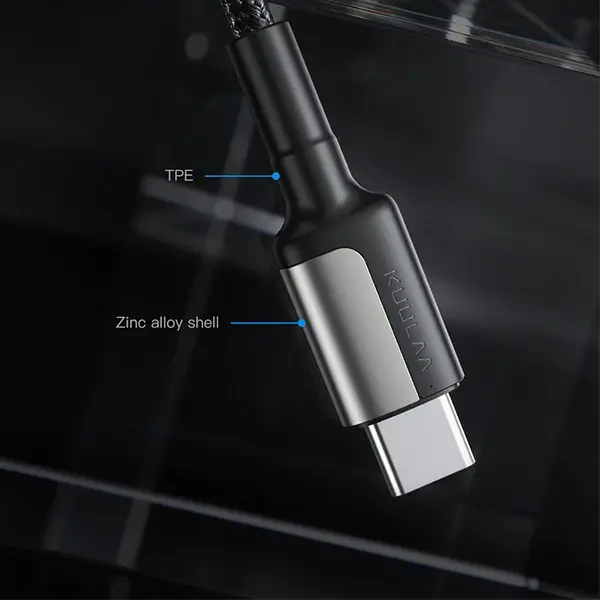 KUULAA Type C Type-C PD 60W QC4.0 Hızlı Şarj ve Data Kablosu 1Metre-(5775)