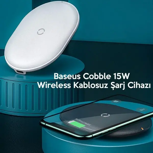 Baseus Cobble 15W wireless Kablosuz Şarj Cihazı İPhone 12-11XS MAX XR 8-(5775)