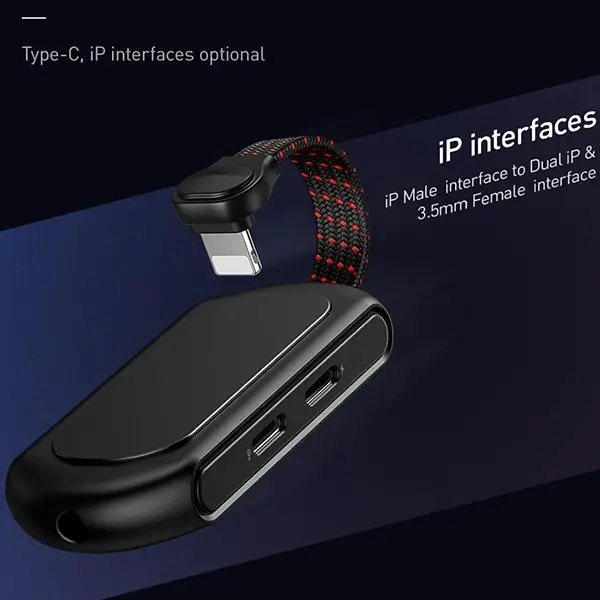 Baseus L47 3in1 2X iPhone Lightning başlık Ve 3.5mm Kulaklık Çıkışlı Şarj Adaptörü-(5775)