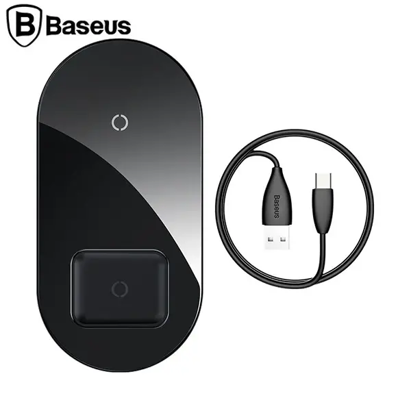 Baseus Simple 2in1 Kablosuz Wireless Şarj 18W iPhones+iPods-(5775)