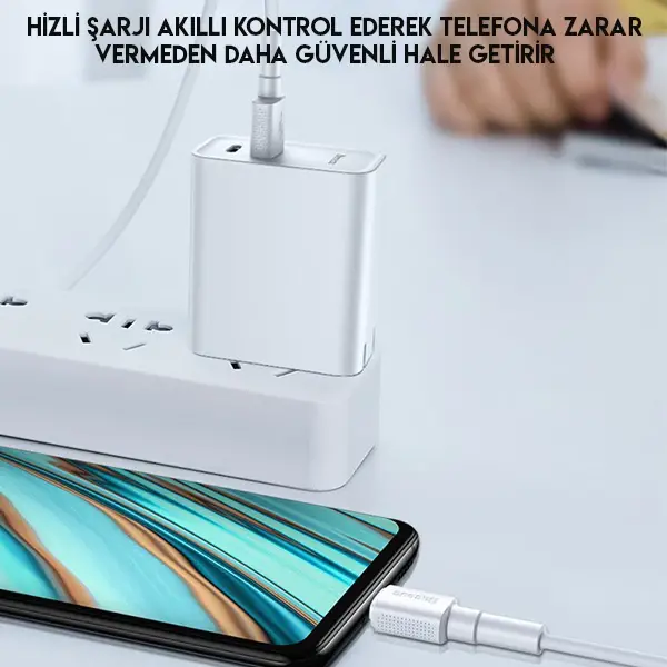 Baseus Mini White Micro USB 4A OPPO VIVO Dash Usb Şarj Kablosu 1Metre-(5775)