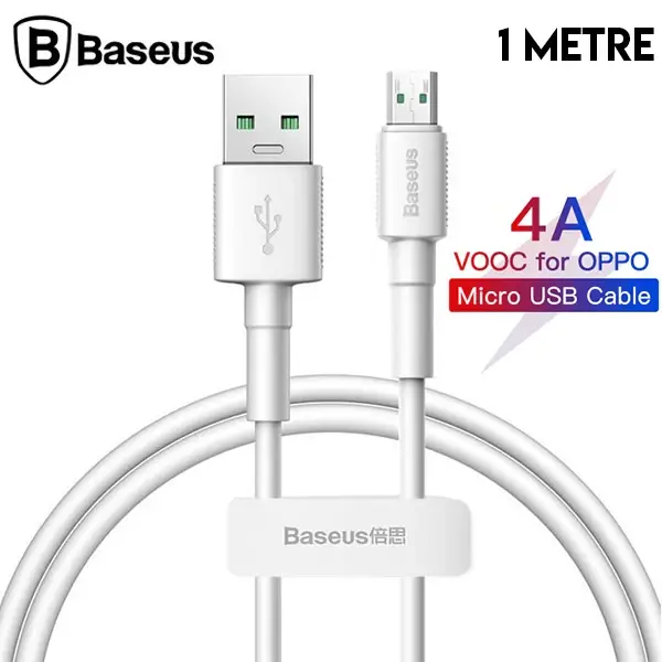 Baseus Mini White Micro USB 4A OPPO VIVO Dash Usb Şarj Kablosu 1Metre-(5775)
