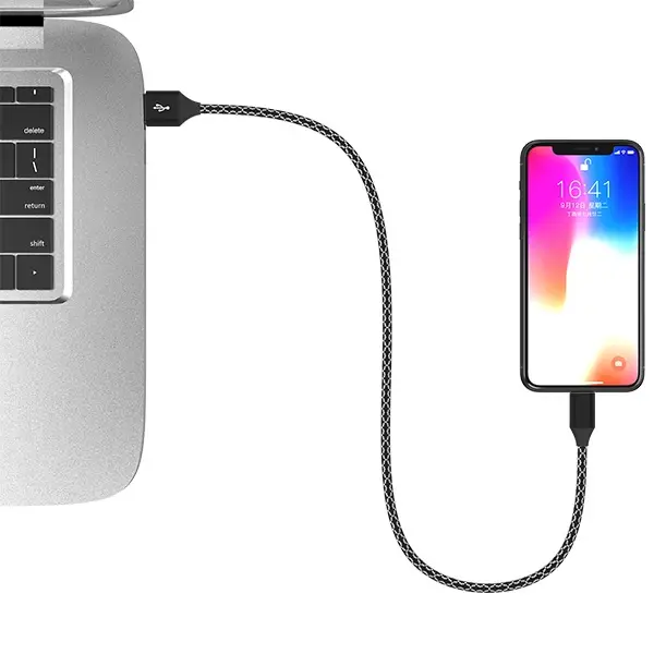 İPhone 14-13-12 11 3.0A Hızlı Halat Usb Şarj Kablosu 1MM-(5775)