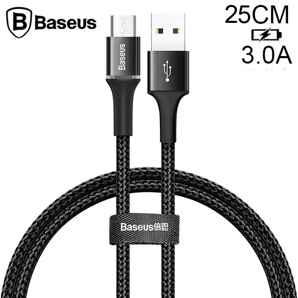 Baseus halo Mikro Usb 3A Hızlı Şarj 0.25CM Kısa Power Bank için Şarj Kablosu-(5775)