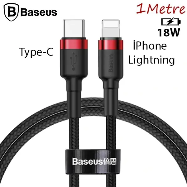 Baseus Cafule Series Type-C To İPhone PD18W Hızlı Şarj Kablosu 1Metre-(5775)