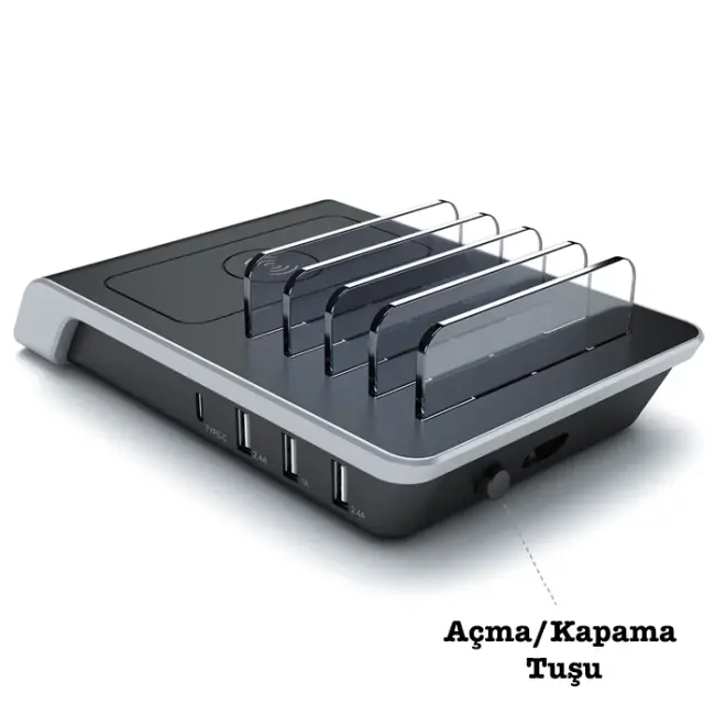 ALLY Multiport 10W Wireless Kablosuz Şarj Cihazı Organizer Stand-(5775)