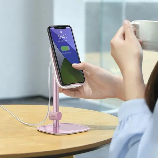 Baseus Literary 15W Kablosuz Şarj Masaüstü Telefon Tutucu Stand Wireless Şarj-(5775)