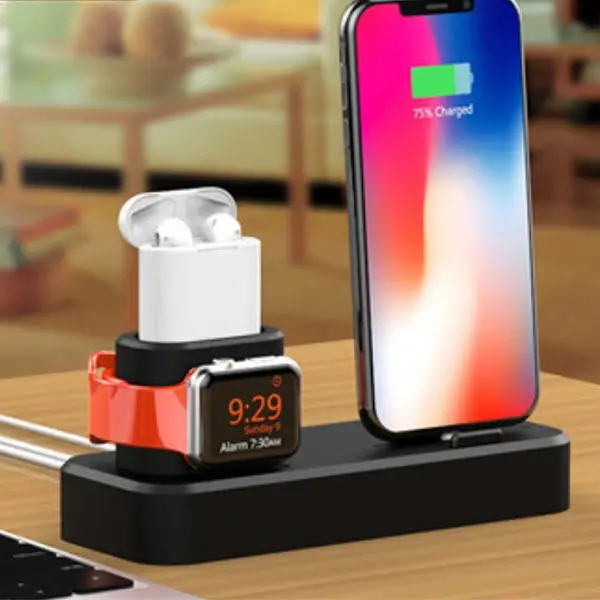 Ally 3in1 Charging Base İPhone+ İwatch+ İPods Silikon Şarj Standı-(5775)