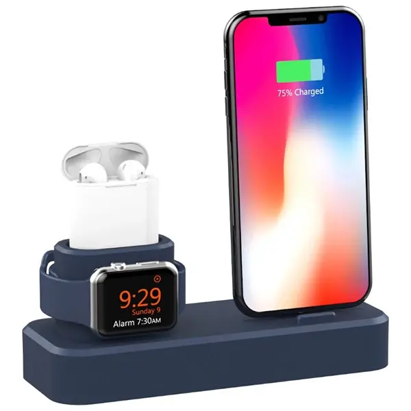 Ally 3in1 Charging Base İPhone+ İwatch+ İPods Silikon Şarj Standı-(5775)