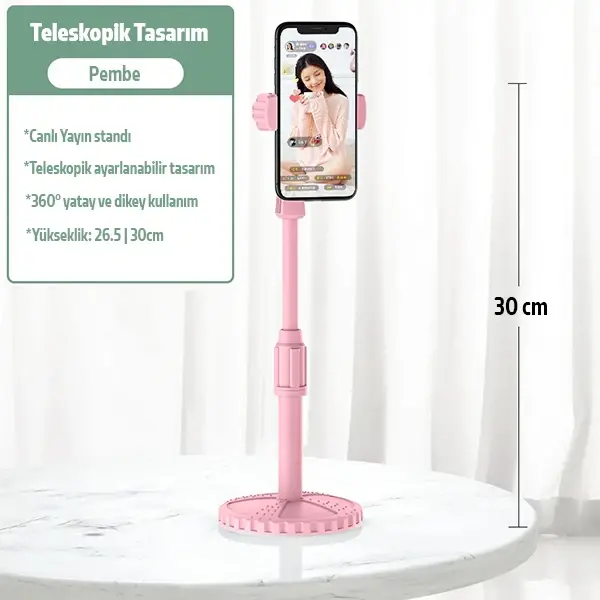 ALLY Portatif 360 ° Masaüstü Cep Telefonu Standı - Tutucu-(5775)