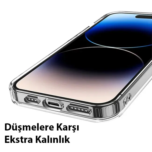 Hoco iPhone 15 Pro Anti-Fall Darbe Önleyici Airbag Manyetik Magsafe Silikon Kılıf-(5775)
