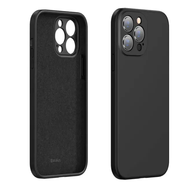 Baseus Liquid iPhone 13 Pro Kılıf Kamera Korumalı İçi Kadife Silikon Kılıf-(5775)