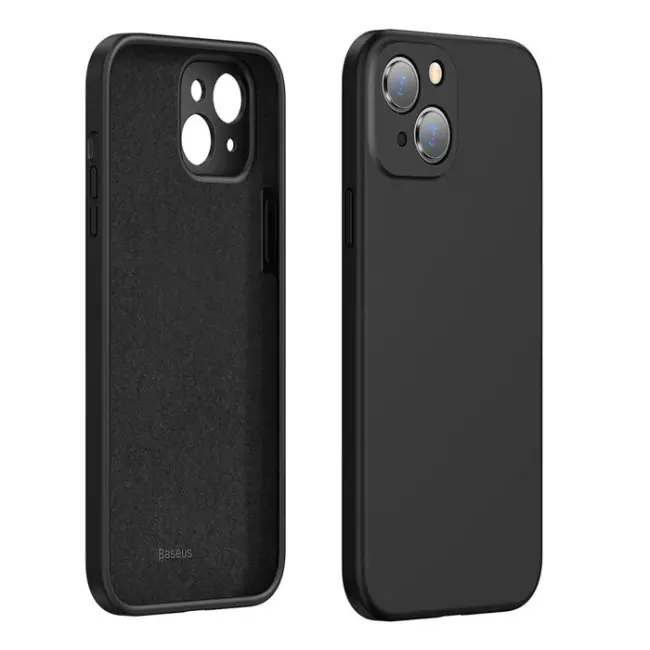 Baseus Liquid iPhone 13 6.1 Kılıf Kamera Korumalı İçi Kadife Silikon Kılıf-(5775)