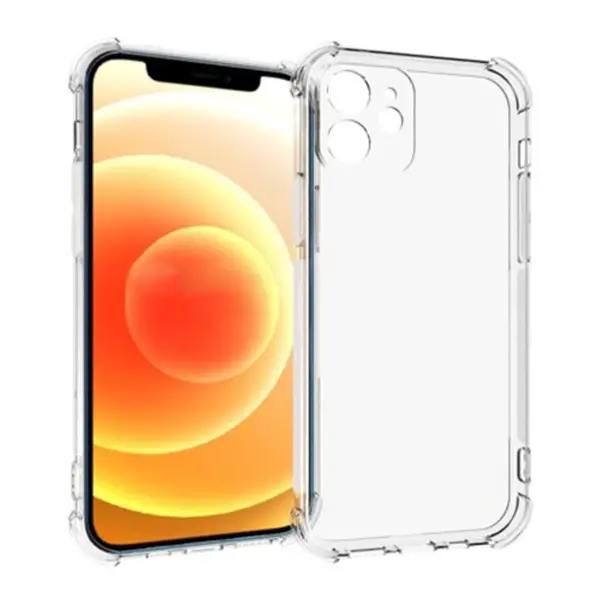İPhone 12 Mini 5.4 Anti-Drop Silikon Kılıf Kamera Korumalı Şeffaf Silikon Kılıf-(5775)