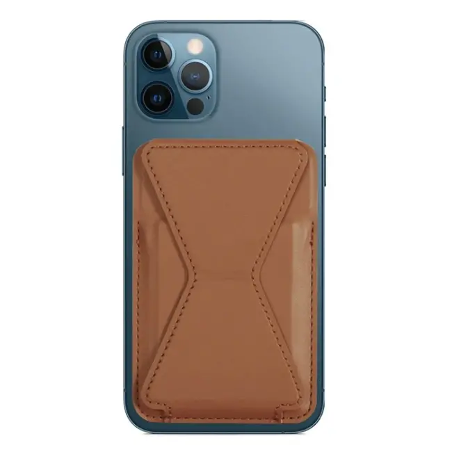 ALLY İPhone 15-14- 13-12'ler İçin Standlı Deri Cüzdan Magsafe Kartlık Cüzdan Kılıf-(5775)