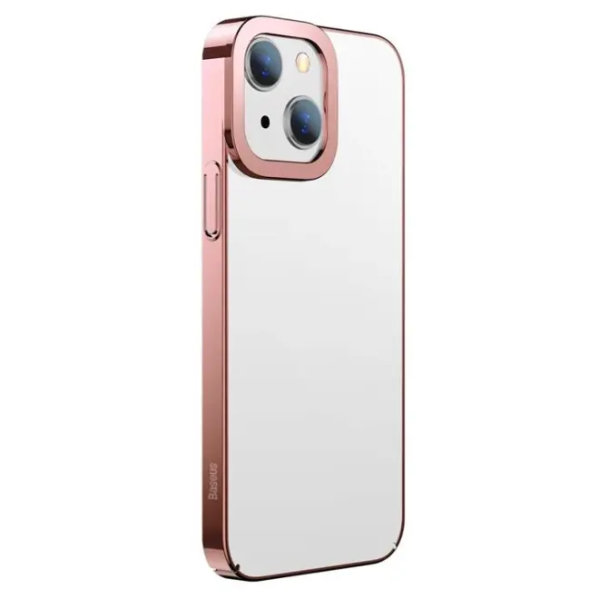 Baseus Glitter iPhone 13 6.1inç Kılıf Renkli Kenar Şeffaf Silikon-(5775)