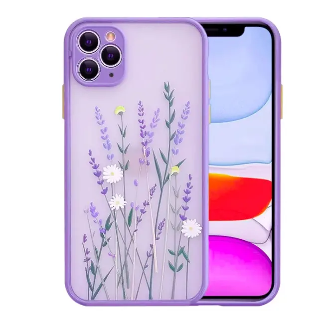 iPhone 11 Pro Max 6.5inç Kamera Korumalı Çiçek Desenli Silikon Kılıf-(5775)