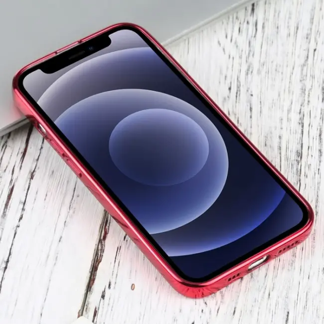 iPhone 13 6.1inç Lazer Kaplama Renkli Kenar Şeffaf Kılıf-(5775)