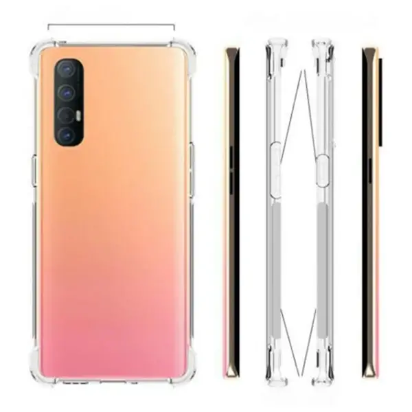 Oppo Reno 3 Pro Anti-Drop Darbe Emici Silikon kılıf Shockproof kılıf-(5775)