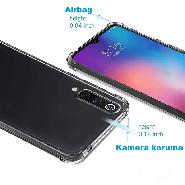 Xiaomi Mi 9 Pro 5G Anti-Drop Darbe Emici Silikon Kılıf-(5775)