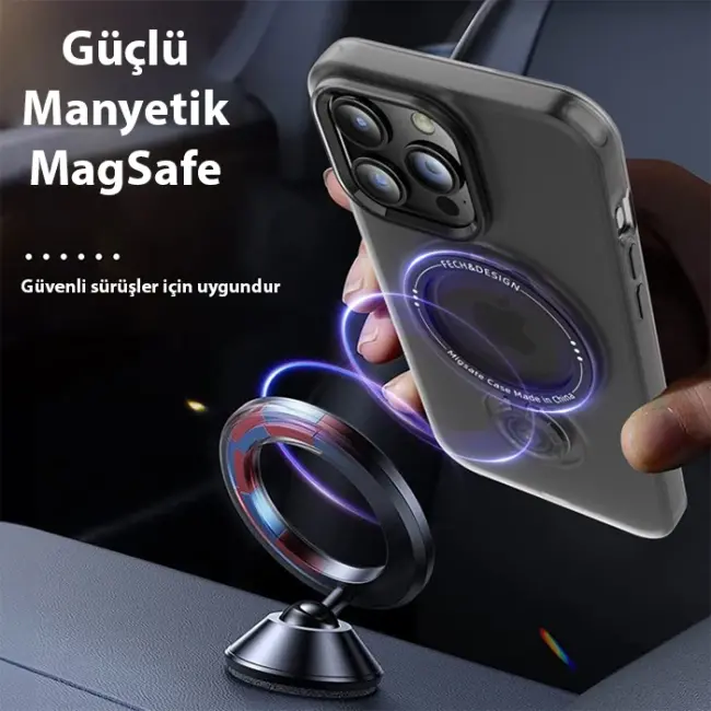 ALLY iPhone 14 Plus İçin Magsafe Uyumlu Standlı Manyetik Silikon Kılıf-(5775)