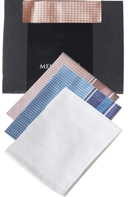 3’lü Özel Paket Premium Erkek Mendil Seti  %100 Pamuk 42x42 cm Karışık