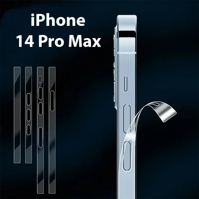 ALLY iPhone 14 Pro Max Hidrojel Hayalet Yan Alt Üst Kaplama Koruyucu Film-(5775)