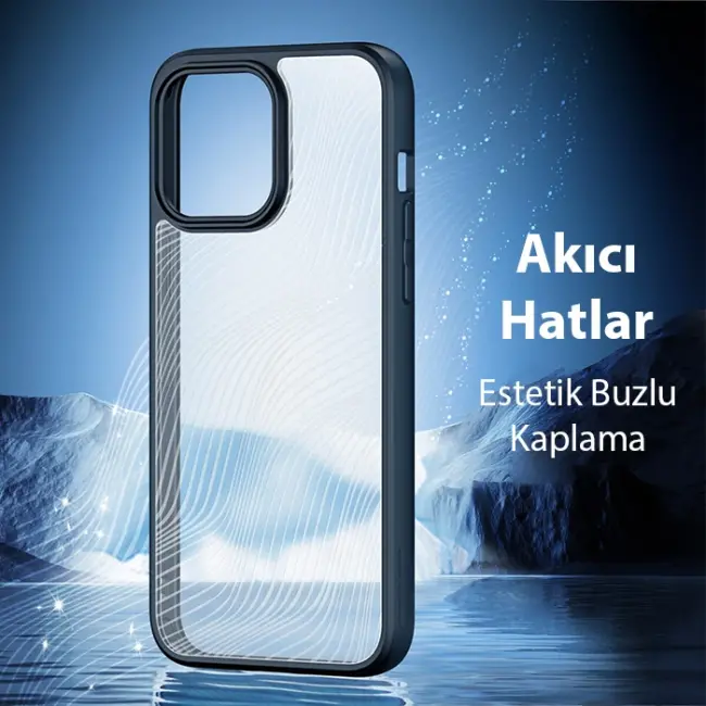 Dux Ducis iPhone 15 Pro Max Aimo Series Premium Buzlu Sert PC-TPU Kılıf-(5775)
