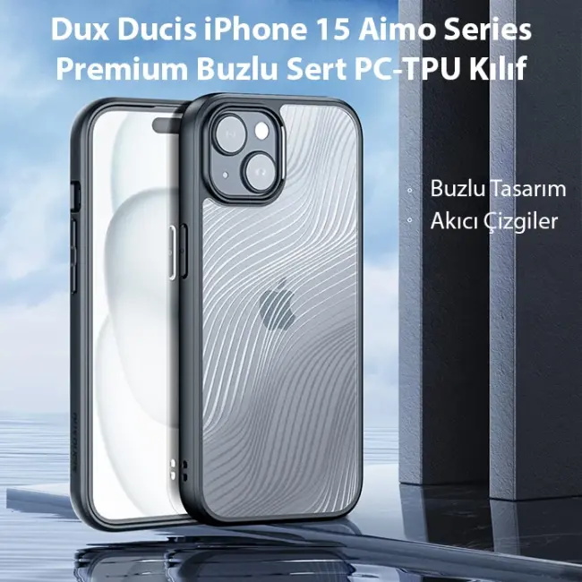 Dux Ducis iPhone 15 Aimo Series Premium Buzlu Sert PC-TPU Kılıf-(5775)